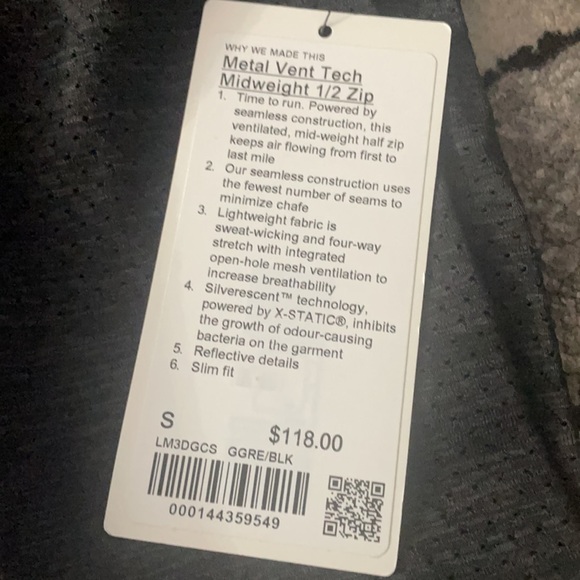 Metal vent tech mid weight 1/2 zip - Picture 2 of 2